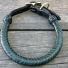 black/green braid over a rolled leather collar