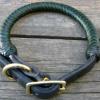 black/green braid over a rolled leather collar