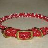 red with reflective tracer round braid collar