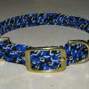 blue with reflective tracer flat braid collar