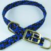 blue with reflective tracer flat braid collar