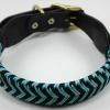 26 strand micro paracord braid over flat nylon and leather collar