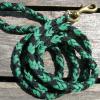 5' black/green paracord leash