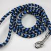 6' navy, blue, silver clip leash