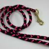 4' neon pink/black clip lead